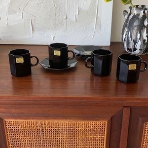 Vintage arcoroc octagon espresso cups and dishes